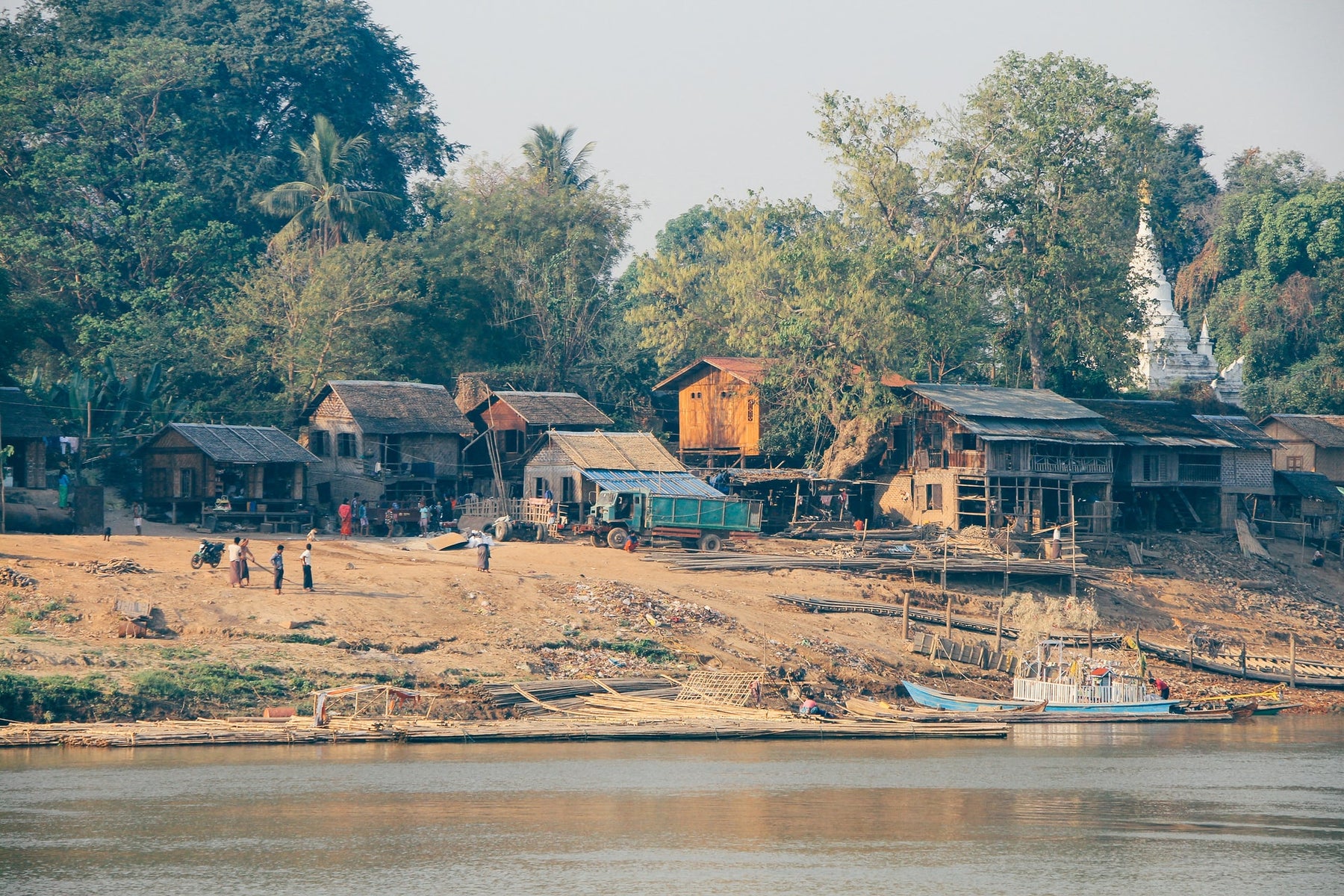 poor village next to a river