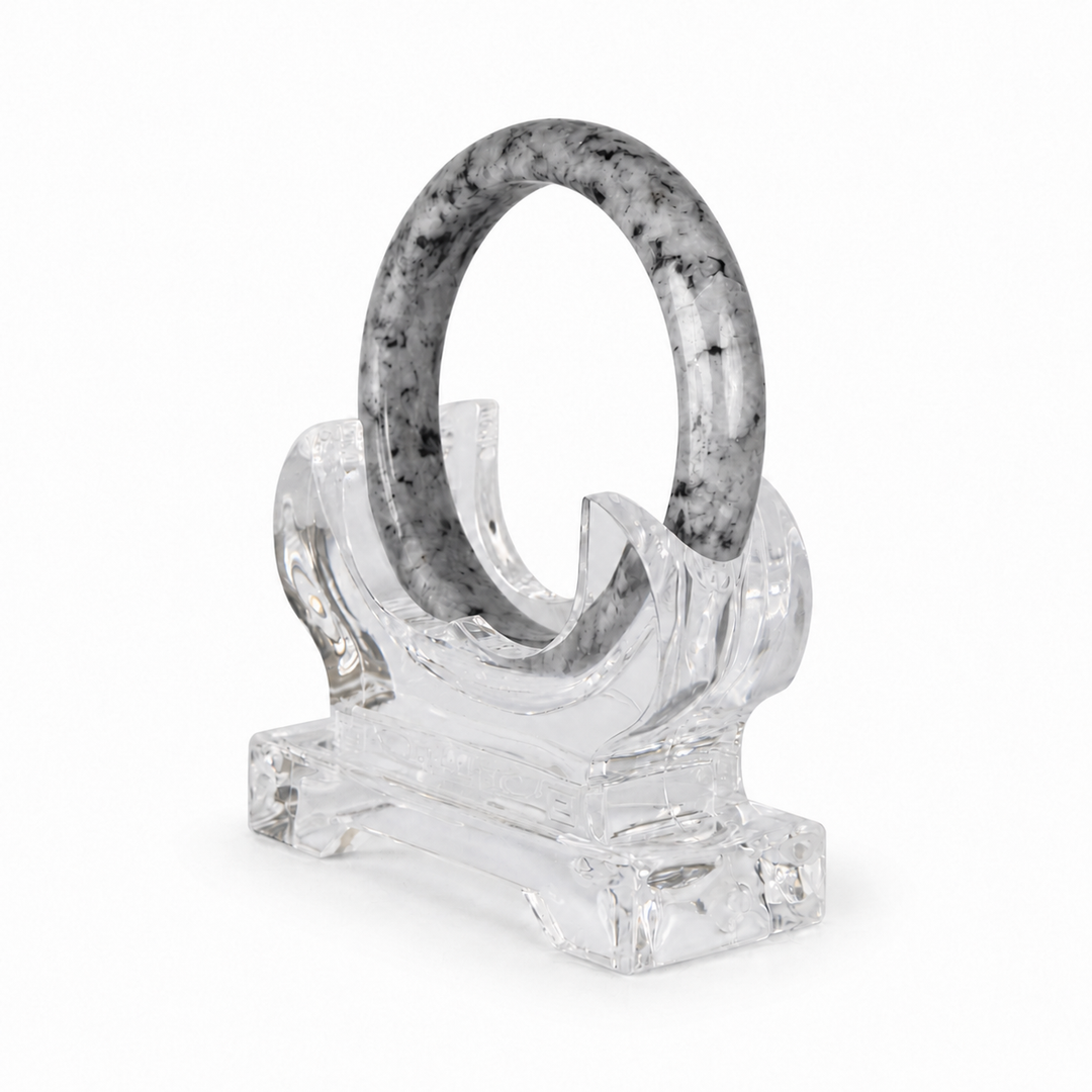 Grey Jade Bangle - 61mm | Mandalay Jade