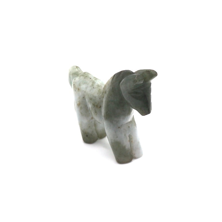 Natural Jade Hand Carved Horse Figurine 