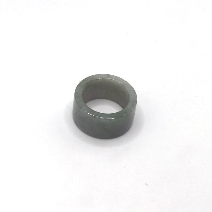 White Jade Tube Ring (Size 9)