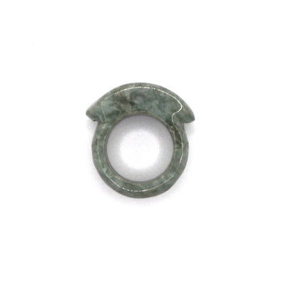 Hand Carved Green Thick Jade Ring