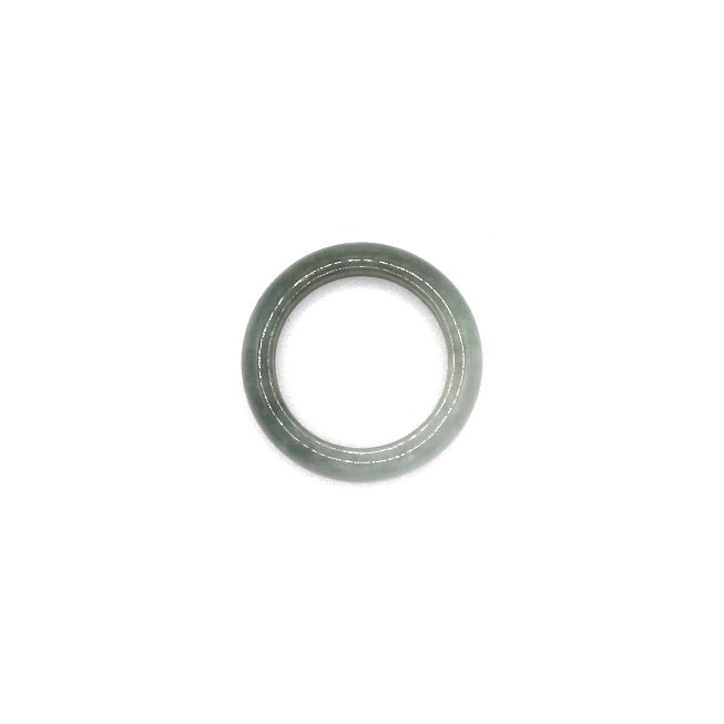 White and green jade ring in US size 9